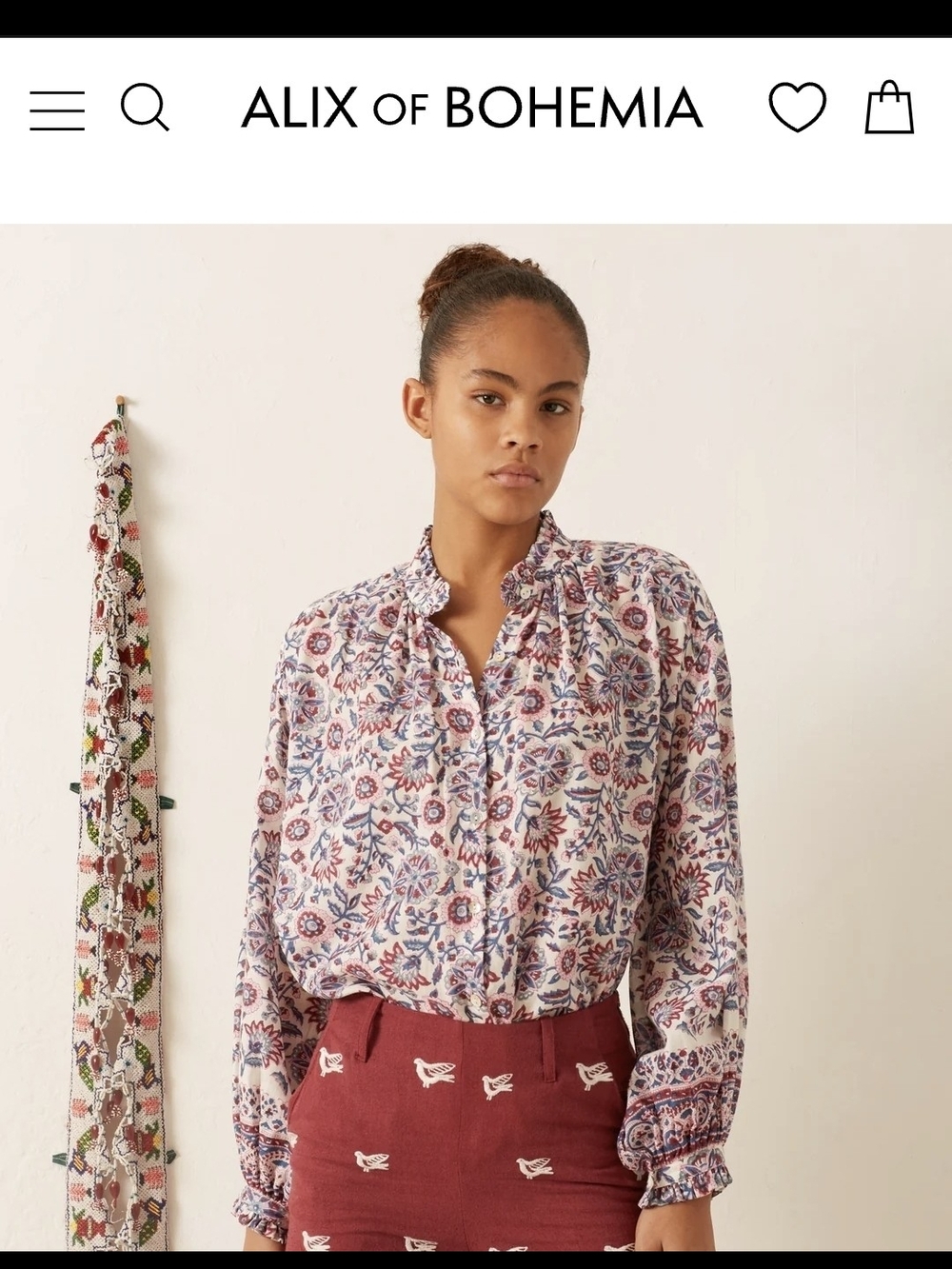 Alix Of Bohemia Poet Amazon Floral Puff Sleeve Blouse Button-Up Blouse Size XS